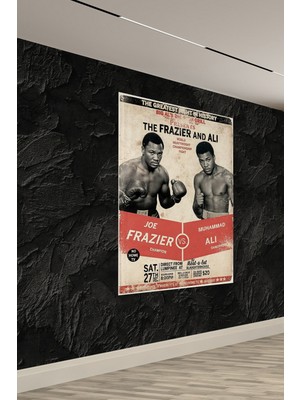 Efsanevi Boks Maçı Ali Vs Frazier Spor Salonu & Fitness Tek Parça Tekstil Poster