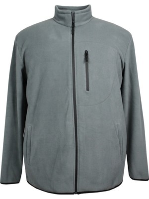 Maruf Shop Erkek Büyük Beden Dik Yakalı Fermuarlı 122 Kg-172 Kg Arası İçin Uygun Bedenli Polar Sweat Mont