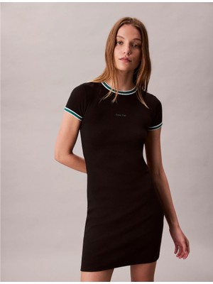 Calvin Klein Ck LV047D202G Ss Color Block Cotton Rıb Baby Kadın Elbise