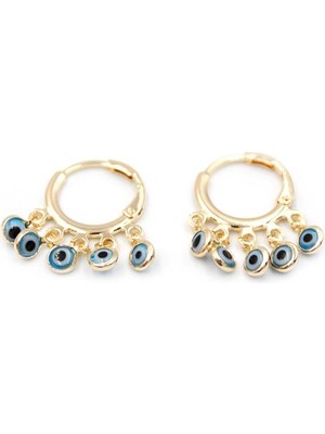 Nazar Boncuklu Küpe - Altın