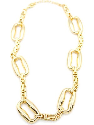 Metal Şekilli Kolye - Altın