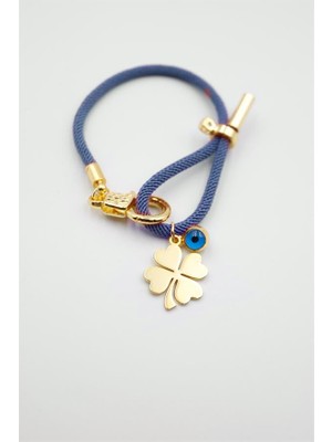 Ipli Yonca Bileklik - Mavi