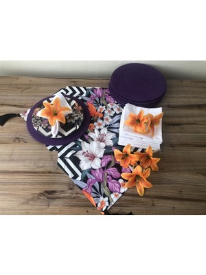 Sofra Sunum Seti Lilyum Desenli Takım