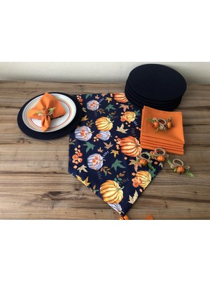 Sofra Sunum Seti Balkabağı Desenli Takım