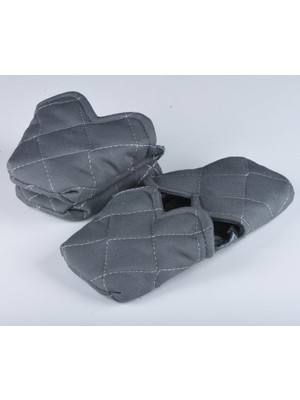 Isı Yalıtımlı Isı Geçirmeyen Kumaş Fırın Tutacağı Tencere Tepsi Tutamaç 2 Adet Silikon Değil (Antrasit)