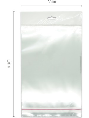 17*30 Sedefli Askılı (Askı Kısmı Beyaz) Bantlı OPP (Parlak-Şeffaf) Jelatin 100 Adet