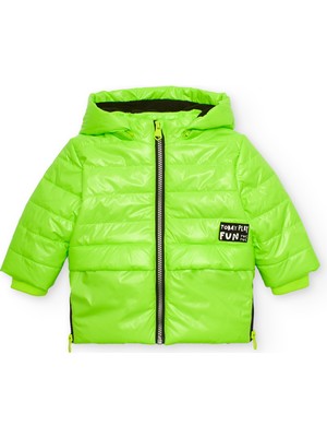 Tuc Tuc Erkek Çocuk Neon Yeşil Puffer Kapüşonlu  Mont