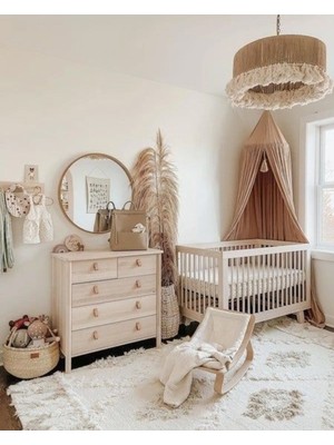 Hasır ve Makrome Bohem Rustik Avize Jüt Avize 35 cm