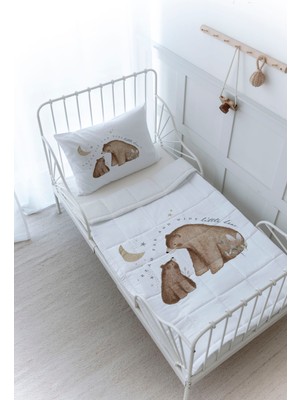 Organik Baskılı Bebek Boy (100X150) Yorgan Seti - Royal Series - Baby Bear