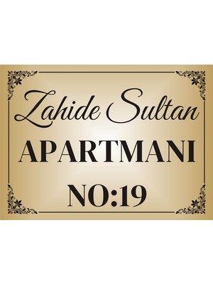 Apartman Isim Tabelası , Aliminyum Aynalı Metal Levha 19X26CM