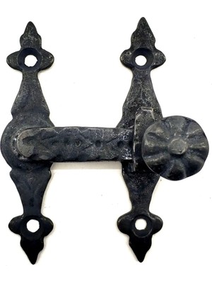 Antika Tarz Dekoratif Pirinç Kapı, Pencere Mandalı - 82X65 Mm, Oksit
