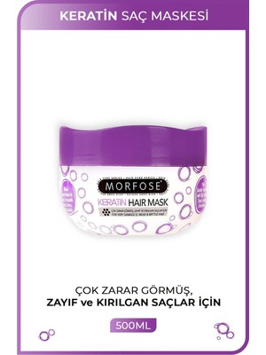 Keratin Saç Maskesi 500 ml  - Yıpranmış Saçlar Için - Mrfs