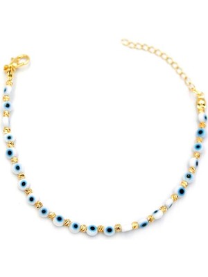 Nazar Boncuk  Bileklik - Beyaz