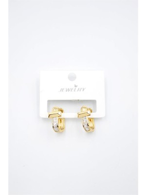 Taşlı Küpe - Altın