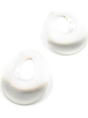 Metal Plaka Küpe - Gümüş