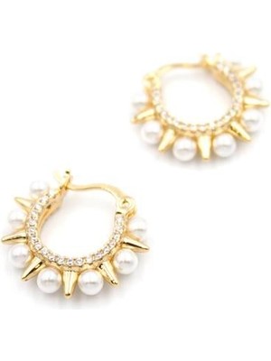 Incili Halka Küpe - Altın