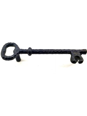 Antika Tarz Dekoratif Pirinç Anahtar Şeklinde Kapı Çekme Kolu, Mobilya, Sandık, Kutu Kulbu - 128MM, Oksit