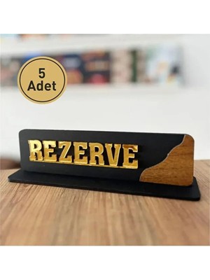 5 Adet Masa Rezerve Yazısı Kafe Lokanta Restoran Için Rezerve Plaka
