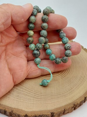 Afrika Turkuazı Taşı 33LÜK Özel Tasarım Tesbih 8mm (3871)