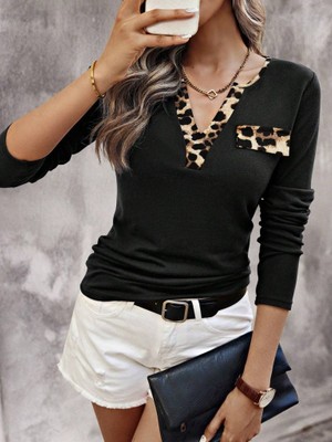 Melenza Kadın Uzun Kollu V Yakalı Kaşkorse Bluz