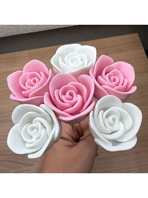 Gül Düğün | Parti Için Gül Çiçeği Dekoratif Yüksek Kaliteli Baskı 6 Adet