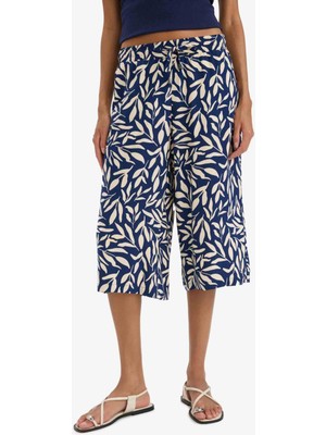 DeFacto Yüksek Bel Crop Fit Desenli Viskon Kapri N4916AZ25HS