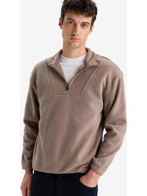 DeFacto Yarım Fermuarlı Polar Sweatshirt E8632AX25WN