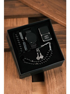 Dijital Erkek Kol Saati Çakmak Tesbih Bileklik Seti