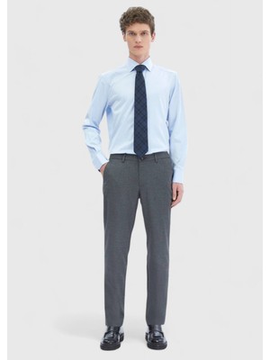Gri Düz Dokuma Jogging Fit Casual Pantolon