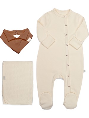 Bistyle Yenidoğan Tulum Battaniye Gentleman 13116 Ekru