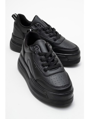 Kadın Taşlı Spor Ayakkabı Siyah Siyah
