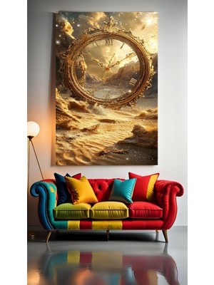Roma Rakamları Saati V1 Ev Duvar Salon Güzellik Salonu Ofis Dükkan Dekarasyon Kanvas Tablo
