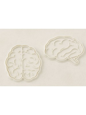 Beyin Şekilli Kurabiye Kalıbı | 2’li Zihin ve Beyin Figürlü Hamur Kesici | Gıda Uyumlu Kalıp