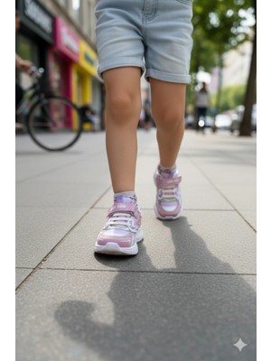 Gür Kids Kız Çocuk Spor Ayakkabısı 26-35 Pembe-Lila