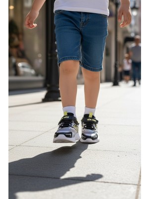 Gür Kids Erkek Çocuk Spor Ayakkabısı 26-35 Siyah-Sarı