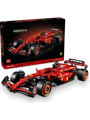 LEGO Technic Ferrari Sf–24 F1 Araba 42207 – Yetişkinler Için 1:8 Ölçekli V6 Motor, Vites Kutusu, Direksiyon ve Drs Içeren Koleksiyonluk Yarış Arabası Modeli Yapım Seti, Hediye Fikri (1361 Parça)