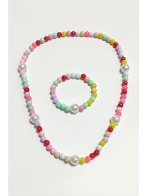 Sepetim Inci Boncuk Çocuk Set Kolye-Renkli