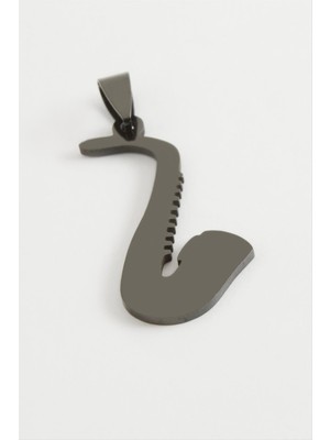 Sepetim Oval Çelik Kolye Ucu 3,5 Cm-Siyah