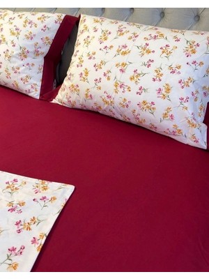 Calina Home Bordo Renkli Lastikli Çarşaf (%100 Pamuklu)