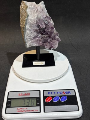 Brezilya Ametist Doğaltaş Siyah Demir Stantlı