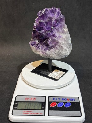 Brezilya Ametist Doğaltaş Siyah Demir Stantlı