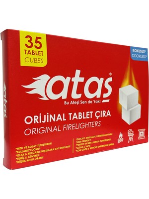 Ataş Mangal Kömürü Şömine Soba Tutuşturucu Tablet Çıra 35li Kokusuz