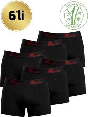 Rowar Erkek Likralı Bambu Boxer 6’lı Ekonomik Paket – Nefes Alan Doğal Kumaş Rahat Iç Giyim