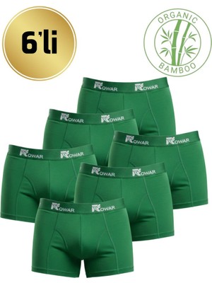 Rowar Erkek Likralı Bambu Boxer 6’lı Ekonomik Paket – Nefes Alan Doğal Kumaş Rahat Iç Giyim