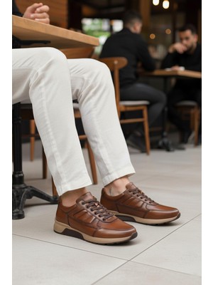 Fosco 2720-1 M Taba Hakiki Deri Erkek Günlük Ayakkabı
