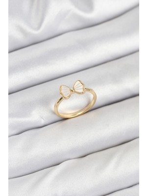 Pirinç Gold Renk Fiyonk Model Kadın Yüzük - TJ-BYK3838