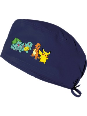 Pikachu Pokemon Temalı Bone Doktor Hemşire Aşçı Şef Bonesi Diş Hekimi Cerrahi Bone