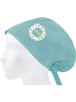 Tesettür Bone Dentist Temalı Doktor Hemşire Hastane Diş Doktoru Bonesi | Mint Yeşil Cerrahi Bone