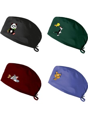 4'lü Standart Kalıp Bone Karışık Doktor Hemşire Aşçı Diş Doktoru Bonesi | 4 Adet Cerrahi Bone