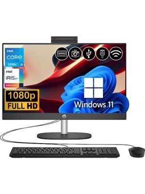 Hp Proone 240 G10 I5 1335U 32GB 512GB M.2 SSD B6JD5ES  ATL33 23.8" Fhd W11PRO Siyah All In One Bilgisayar